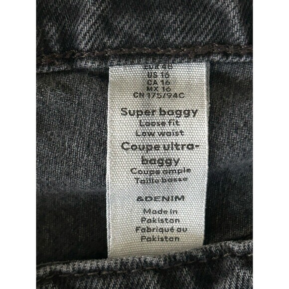 H&M & Jeans 2 Pair Baggy Loose Fit / High And Low Waist Size 16 Black/blue - Picture 6 of 16